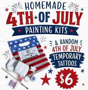 Homemade 4th of July Painting Kit with Patriotic Temporary Tattoos